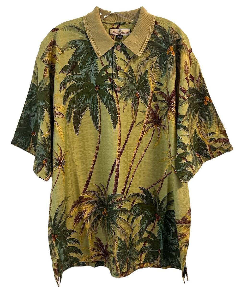 Tommy Bahama 100% Silk Hawaiian Shirt Men's XL Short Sleeve Luau Cruise Aloha